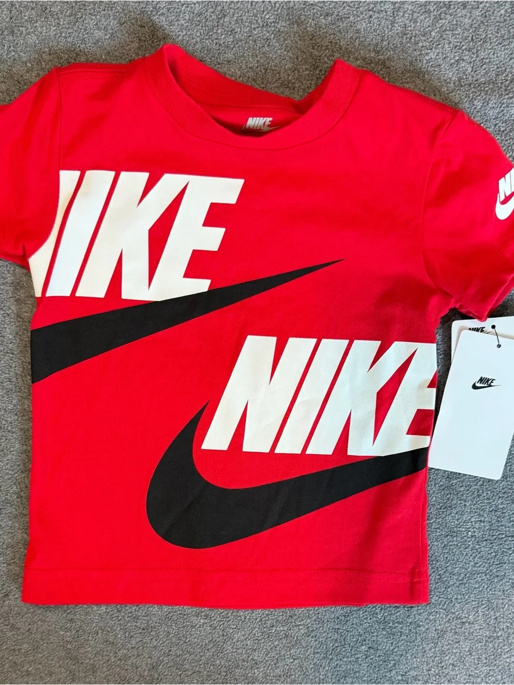 Nike Red Short-Sleeve Tee with Black & White Logos